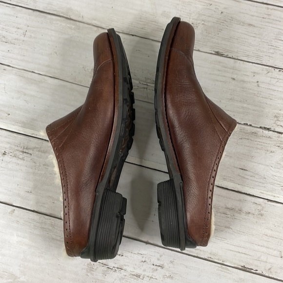 UGG Langford Brown Leather Shearling LIned Mule - Picture 11 of 14